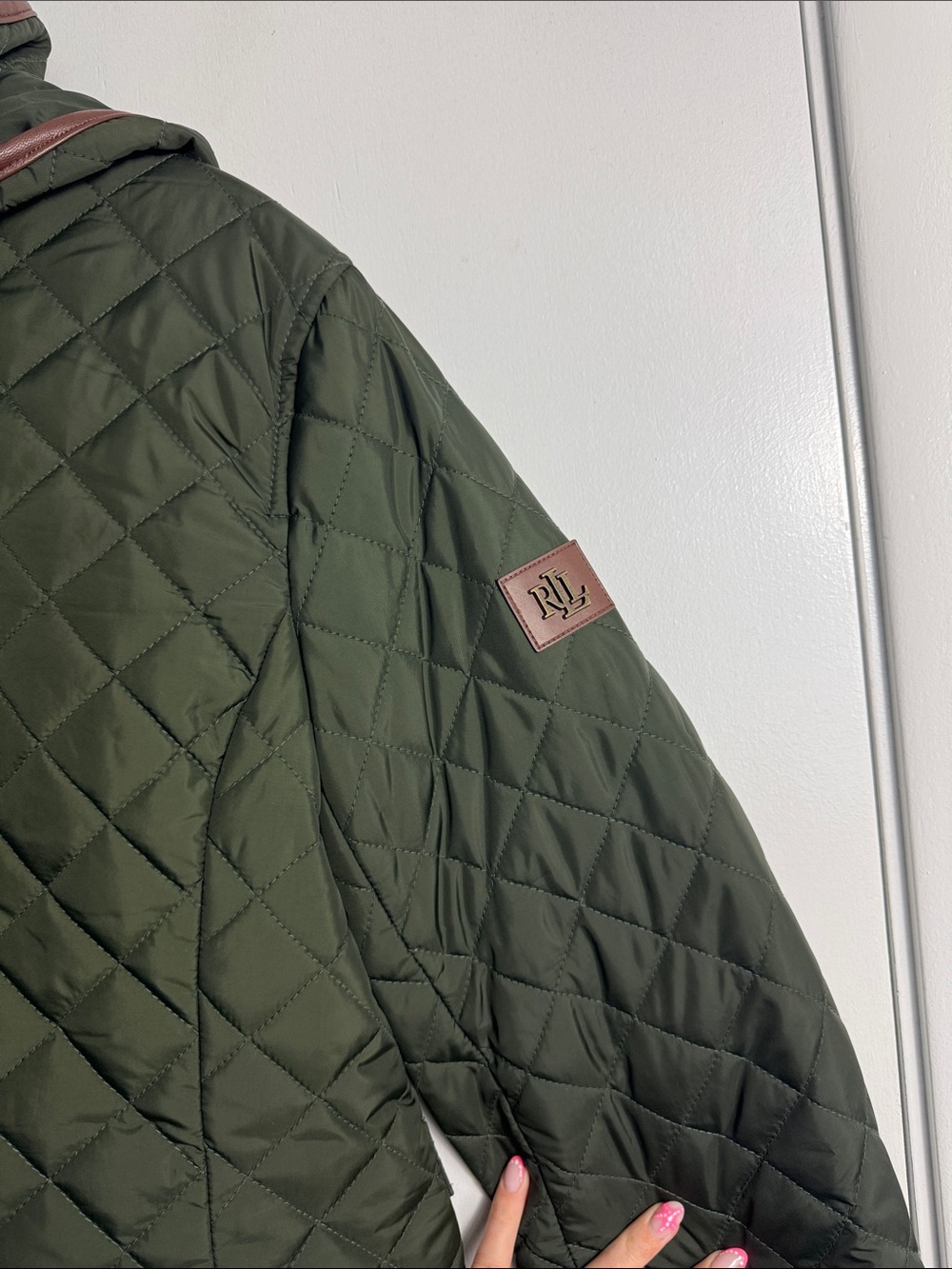Lauren Ralph Lauren Women's Quilted Long Coat Lichfield green size large - Picture 3 of 10